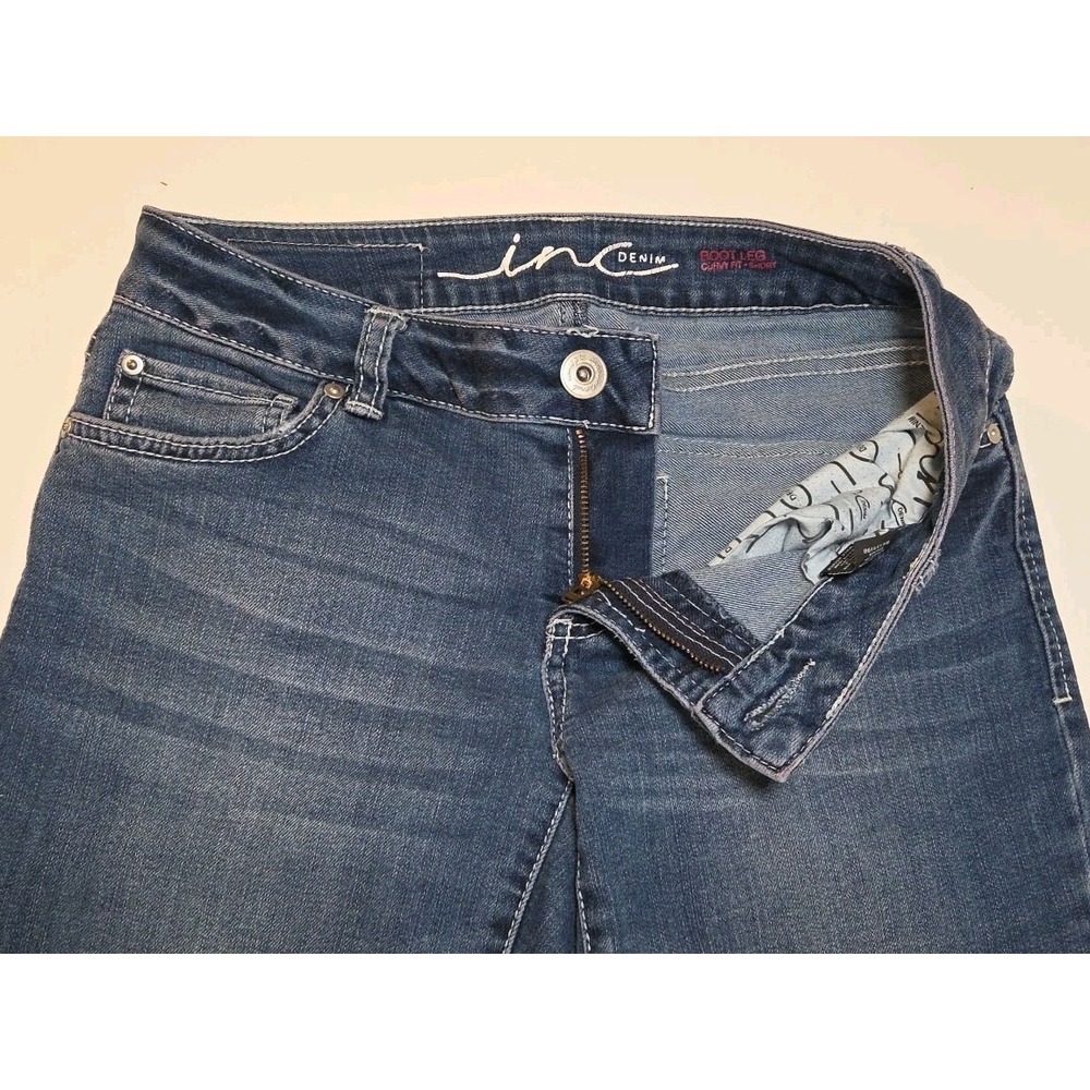 INC Curvy Fit Short Boot Leg Stretch Denim Jeans Women's Sz 2 - Picture 3 of 12